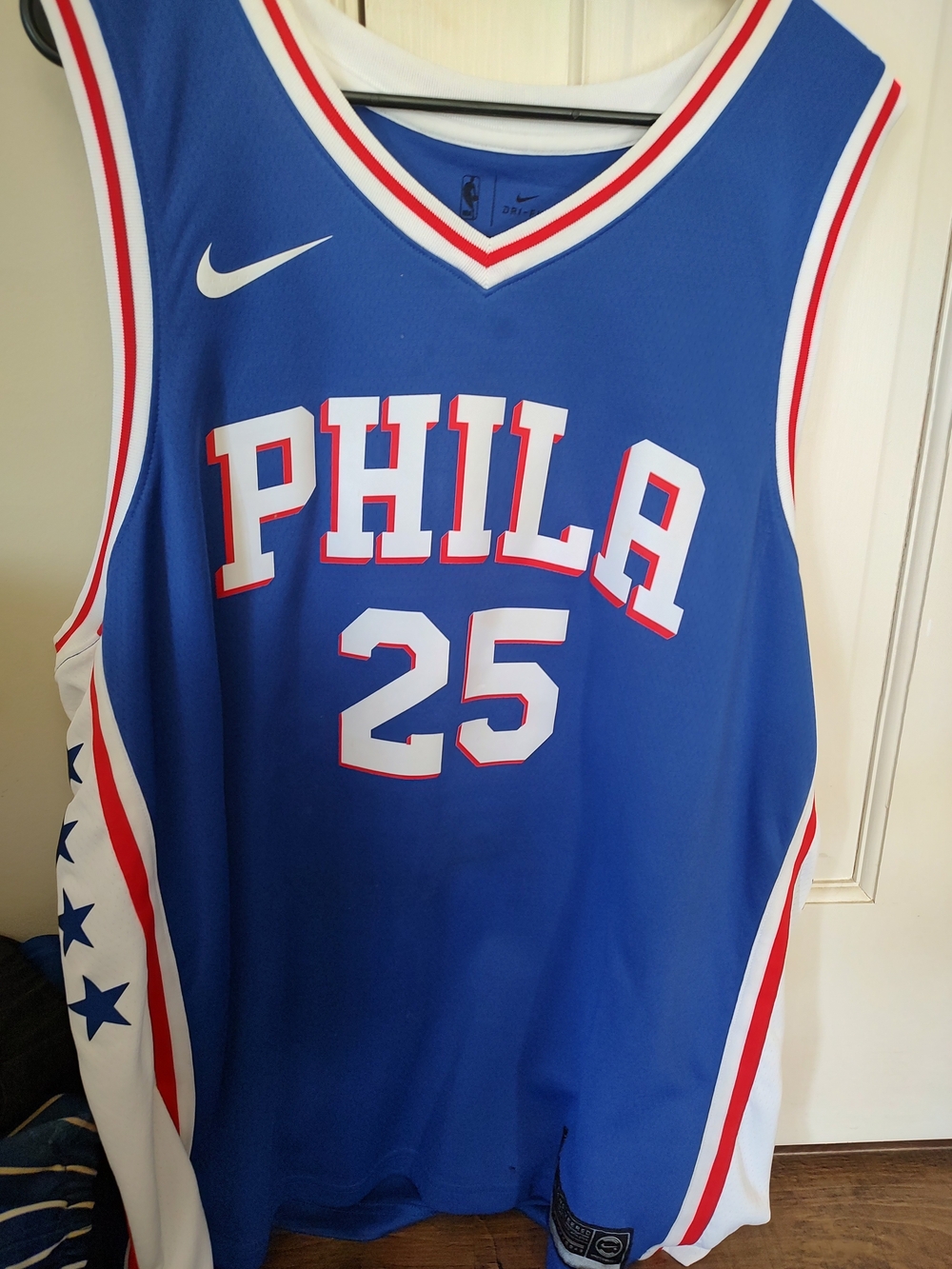Nike Royal Blue Dri-FIT Basketball Jersey with Red & White Trim